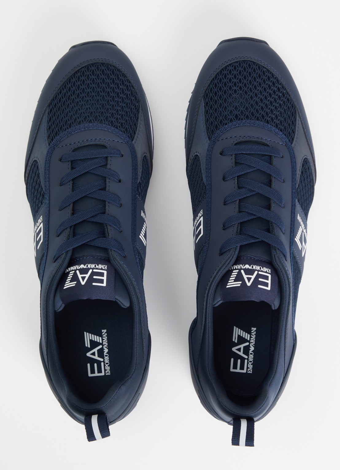 Armani Sneaker van mesh met logo - detail 4 navy-white-mb198