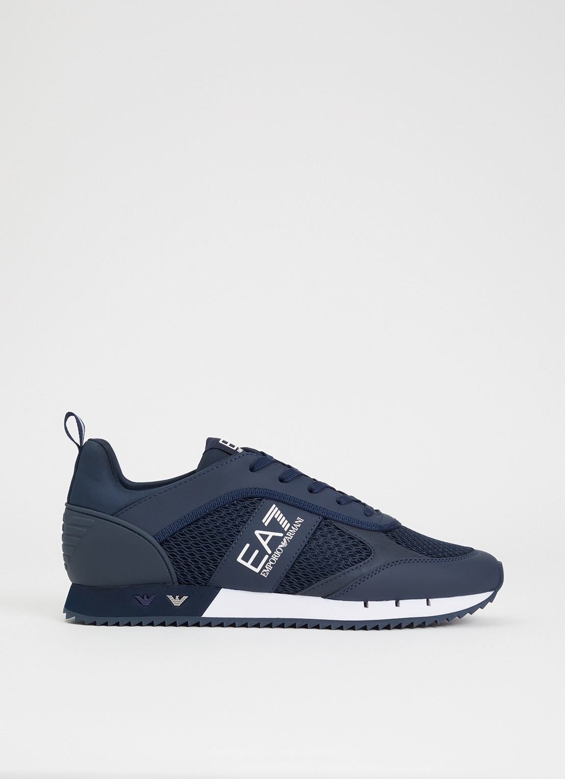 Armani Sneaker van mesh met logo - voorkant navy-white-mb198