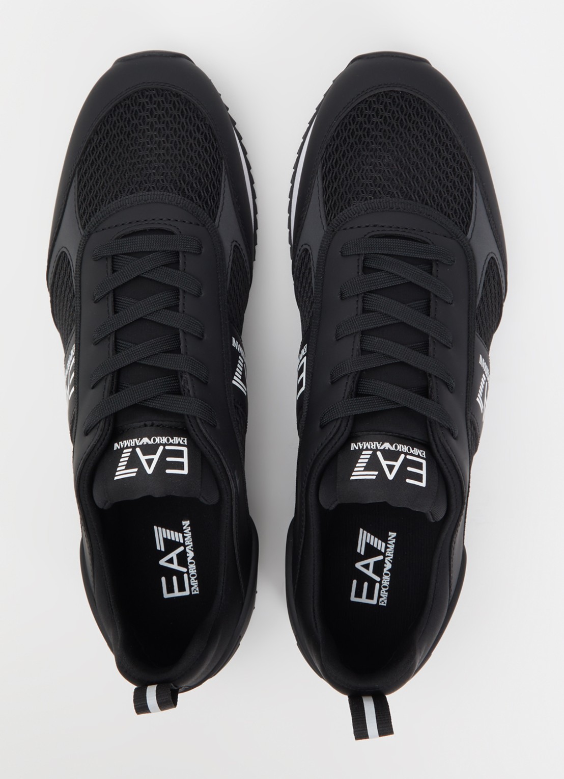 Armani Sneaker van mesh met logo - detail 4 zwart