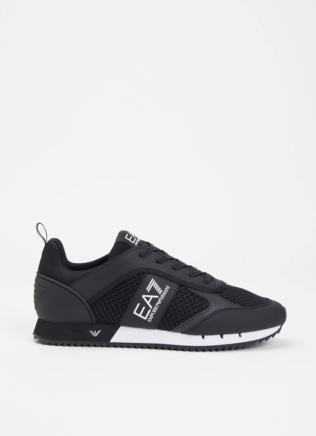 Armani Sneaker van mesh met logo - voorkant 2 zwart