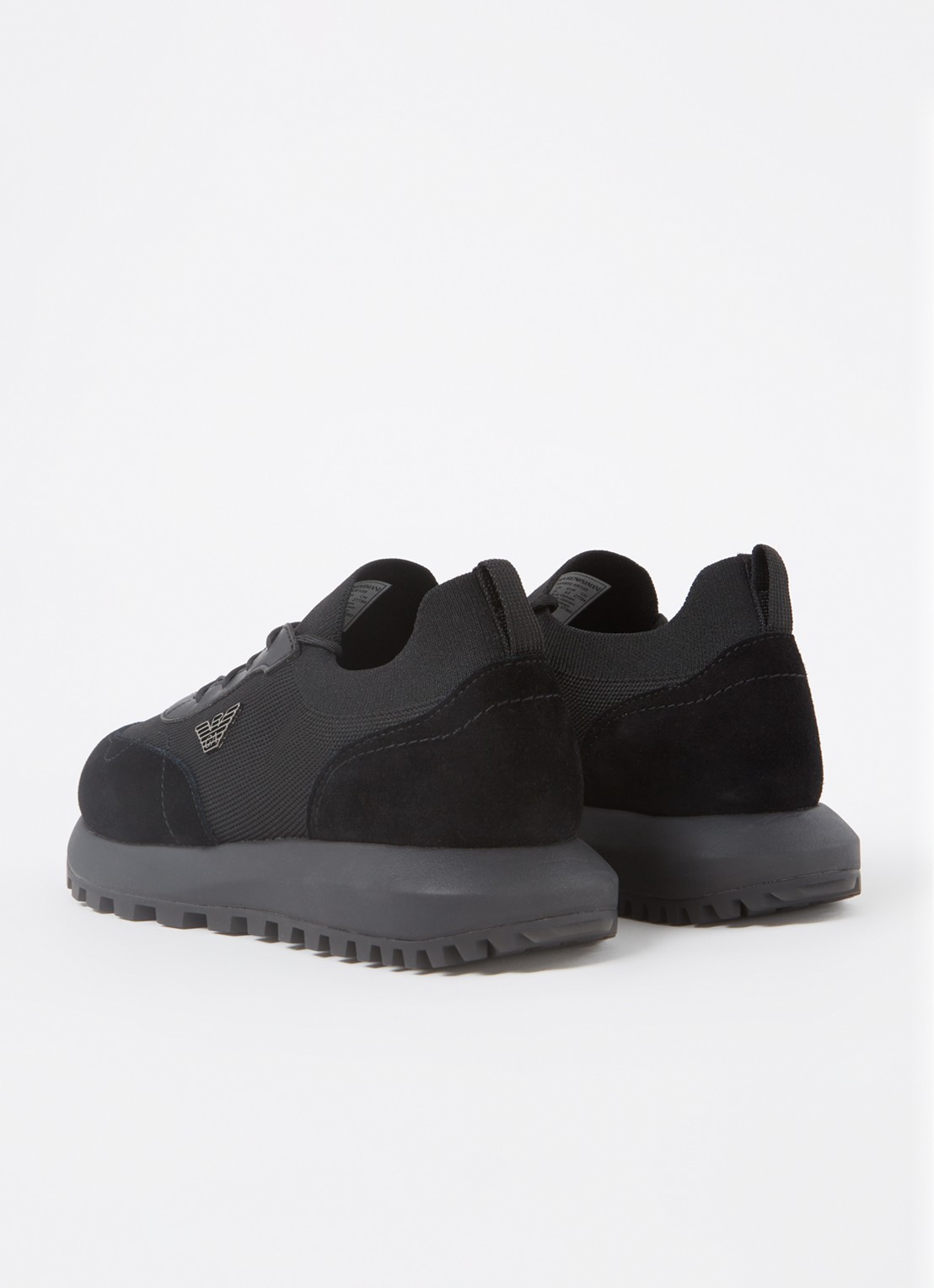 Armani Sneaker van mesh met suède details - achterkant 2 zwart