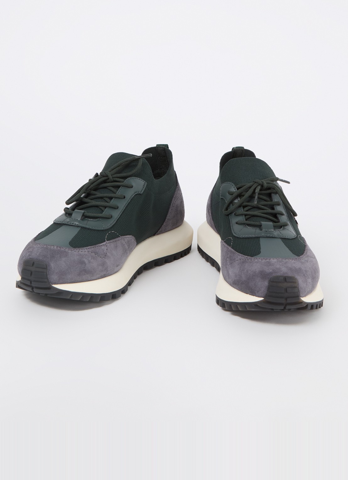 Armani Sneaker van mesh met suède details - detail 3 groen