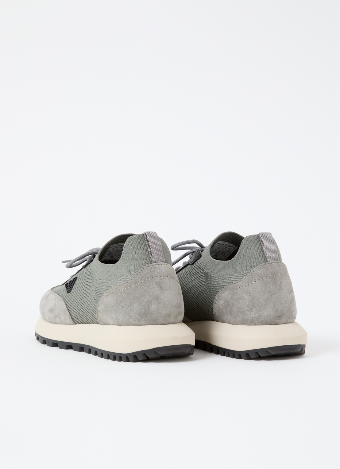 Armani Sneaker van mesh met suède details - achterkant 5 grijs