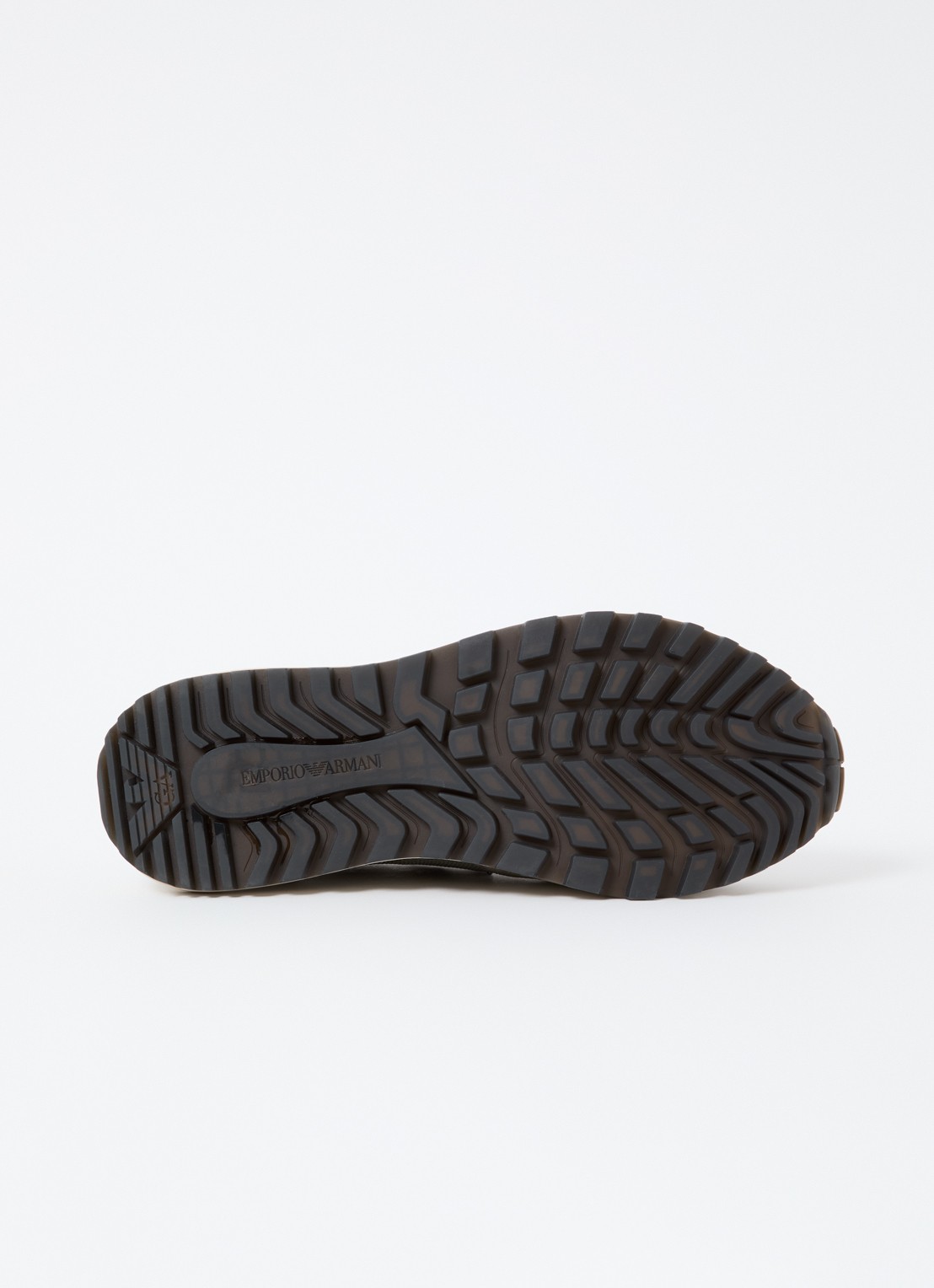Armani Sneaker van mesh met suède details - detail 4 grijs