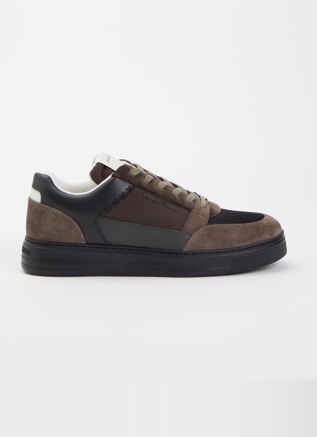 Armani Sneaker van mesh met suède details - voorkant 5 lichtbruin