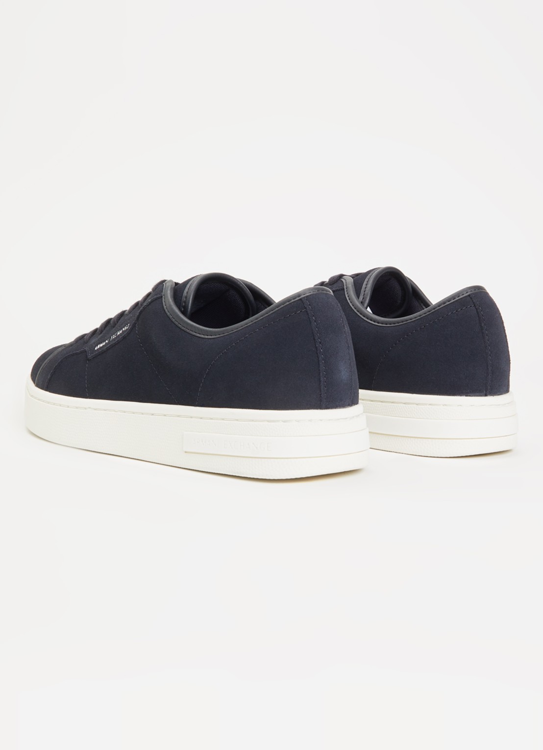 Armani Sneaker van suède met logo - achterkant 4 donkerblauw