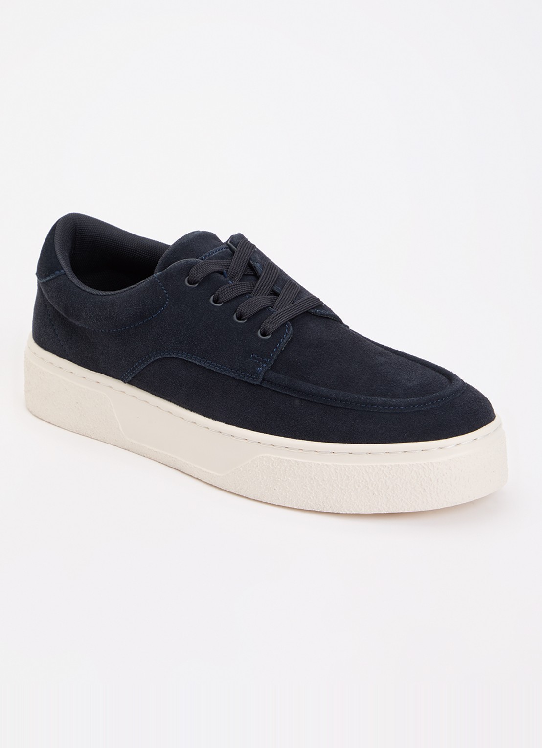 Armani Sneaker van suède  - voorkant 4 donkerblauw