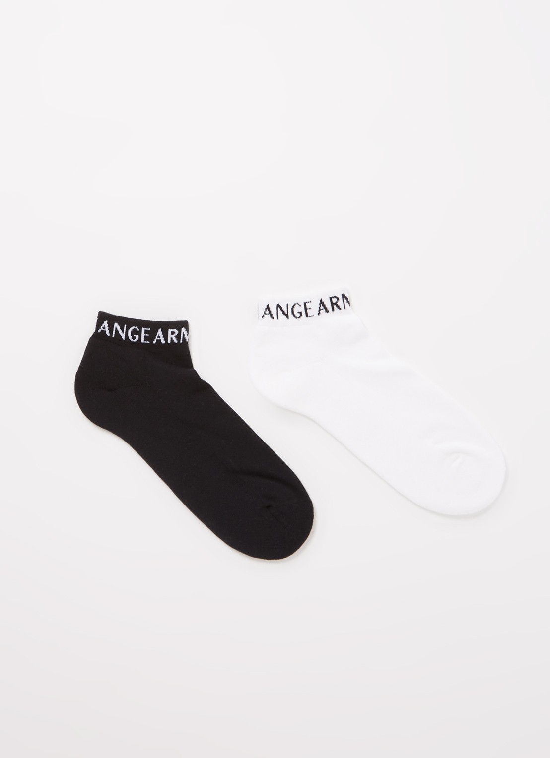 Armani Sneakersokken met logo in 2-pack - voorkant zwart