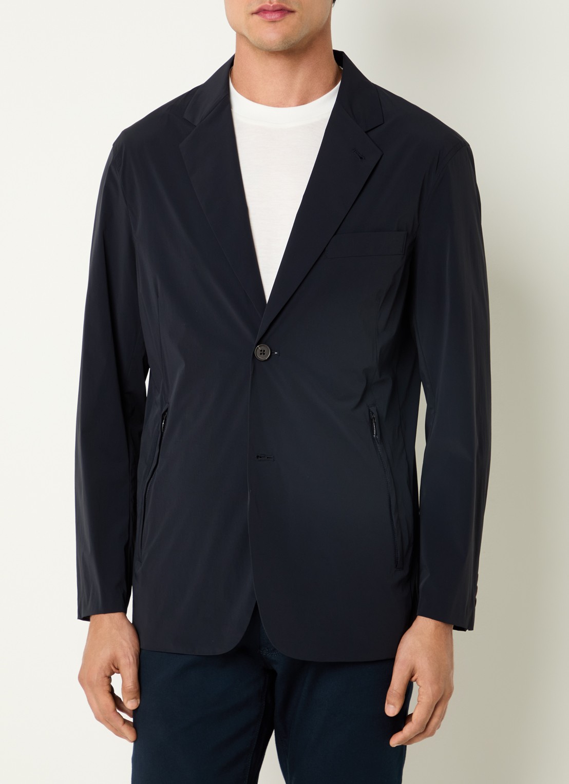 Armani Softshell blazer met ritszakken - detail 4 donkerblauw