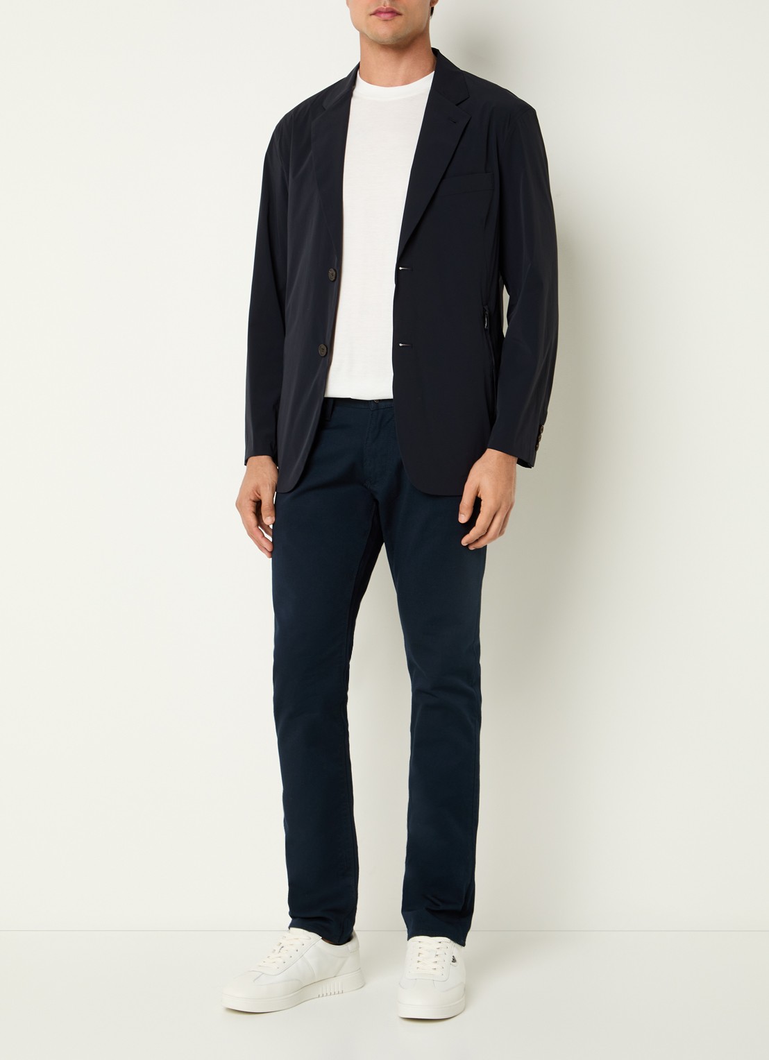 Armani Softshell blazer met ritszakken - voorkant 3 donkerblauw