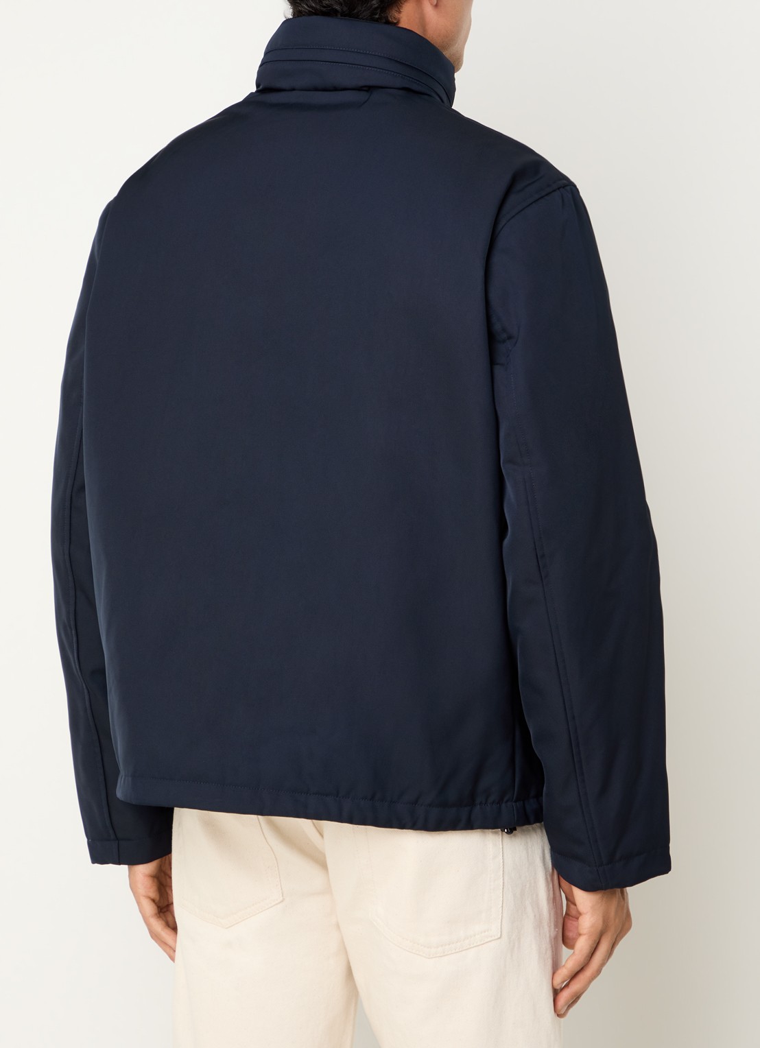 Armani Softshell jack met opbergbare capuchon en ritszakken - achterkant 4 donkerblauw
