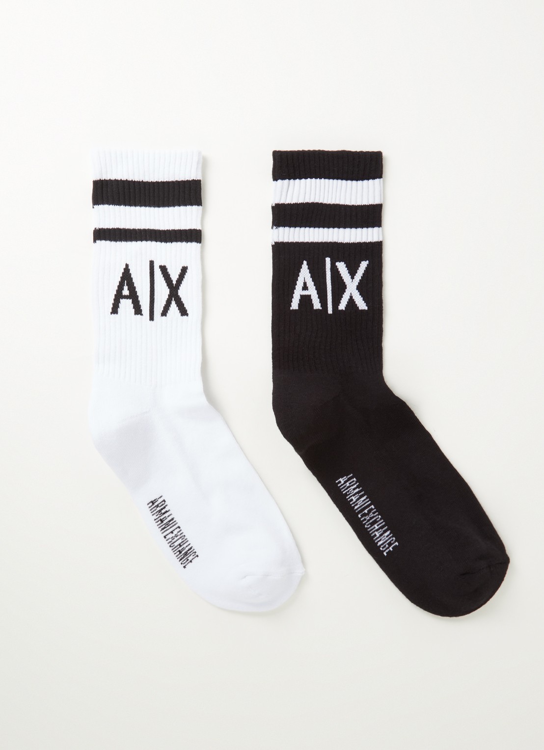 Armani Sokken met logoprint in 2-pack - voorkant zwart