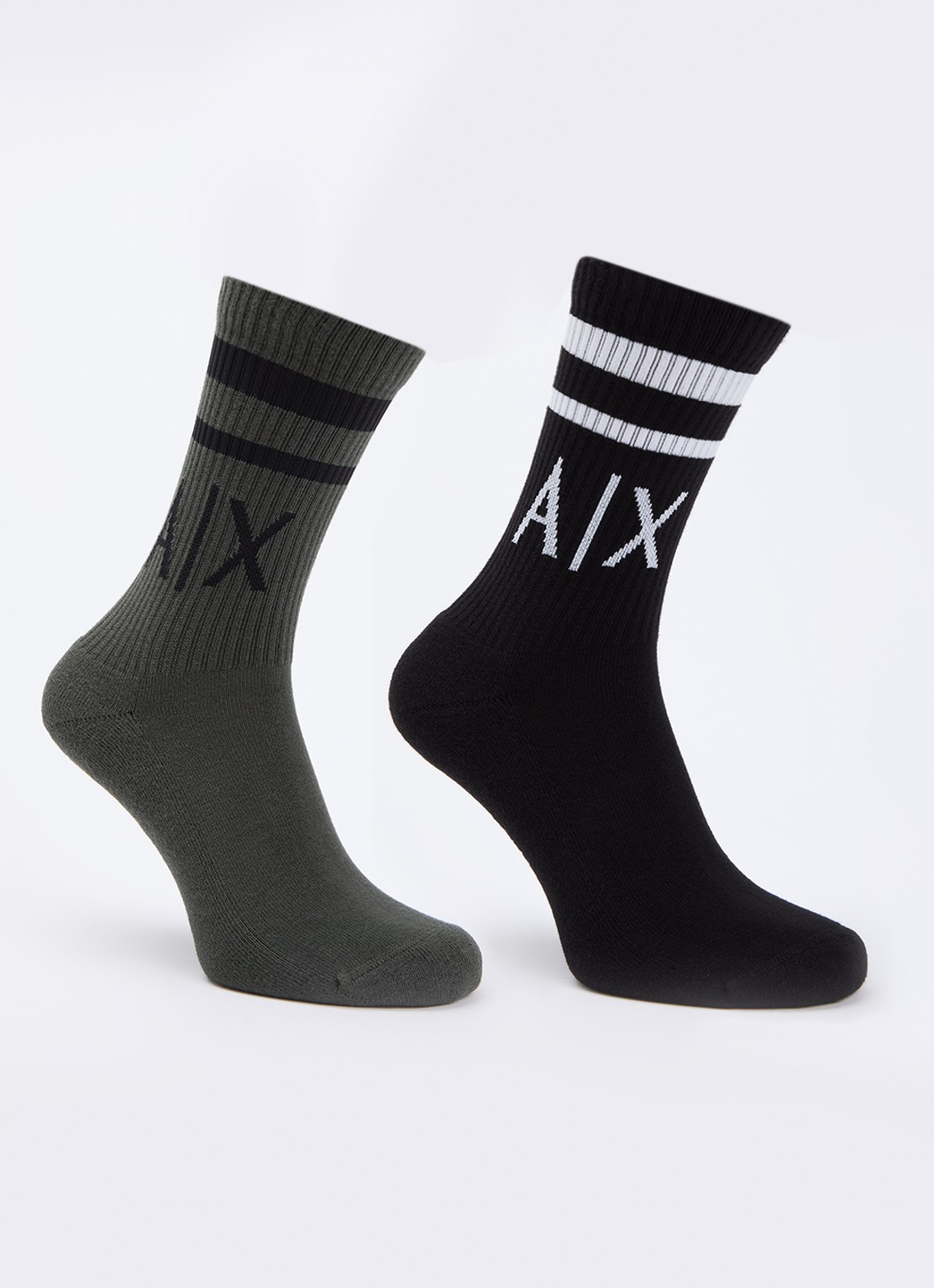 Armani Sokken met logoprint in 2-pack - voorkant antraciet