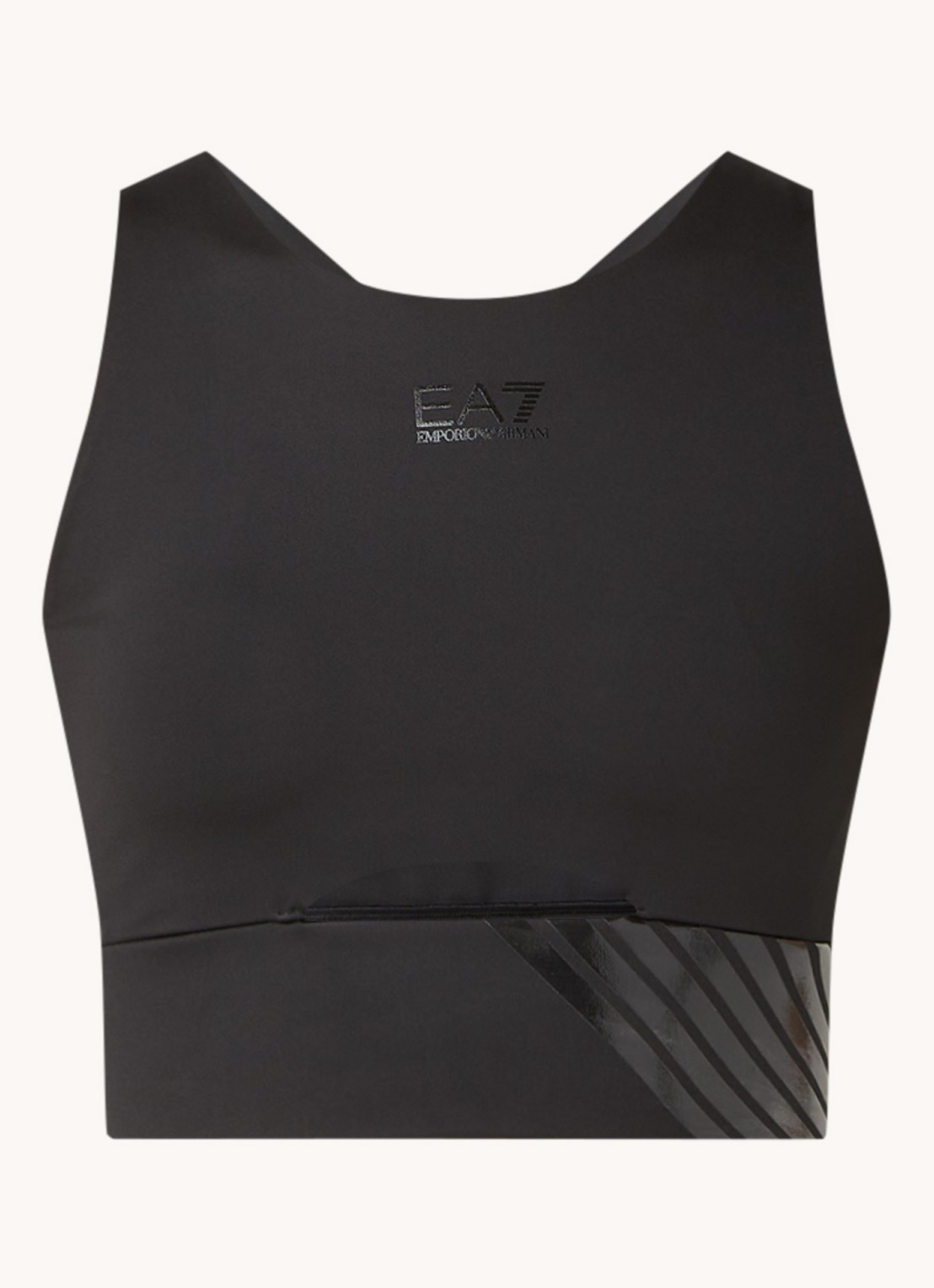 Armani Sport bh met light support en logo - voorkant zwart