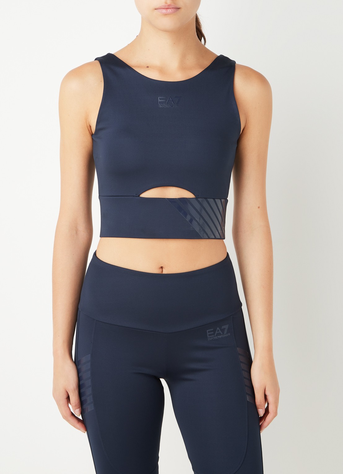 Armani Sport bh met light support en logo - detail 3 donkerblauw