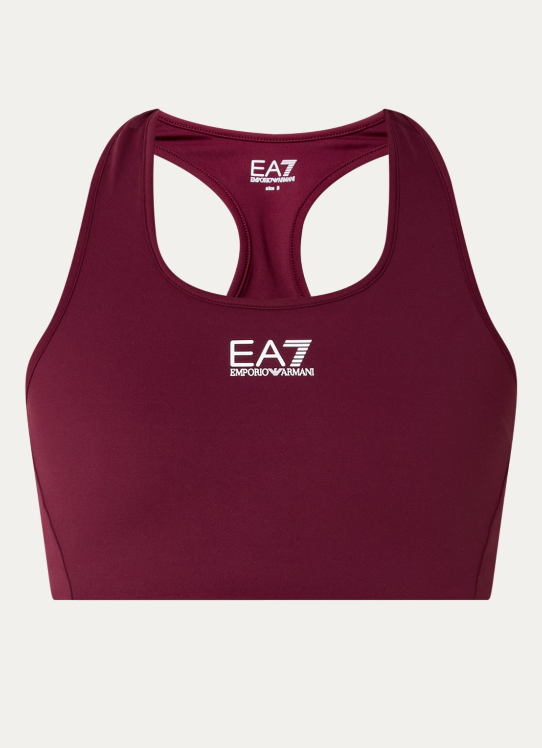Armani Sport bh met medium support en logo - voorkant 3 bordeauxrood