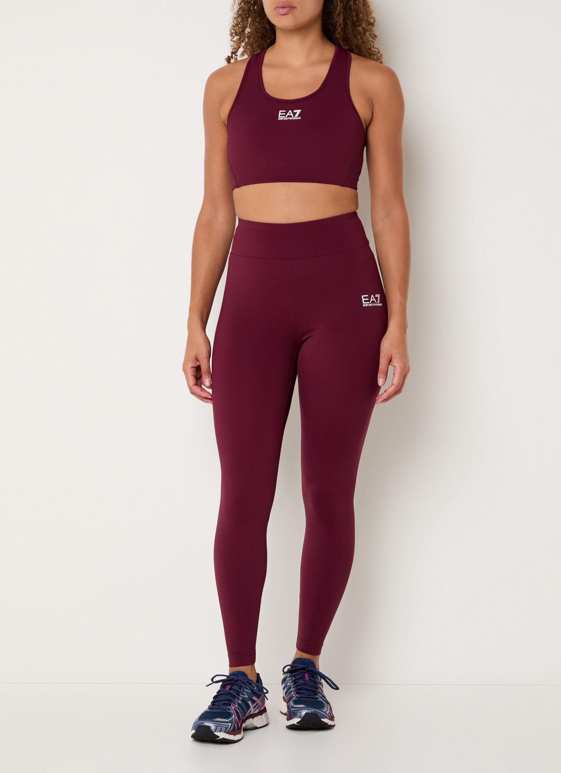 Armani Sport bh met medium support en logo - voorkant 4 bordeauxrood
