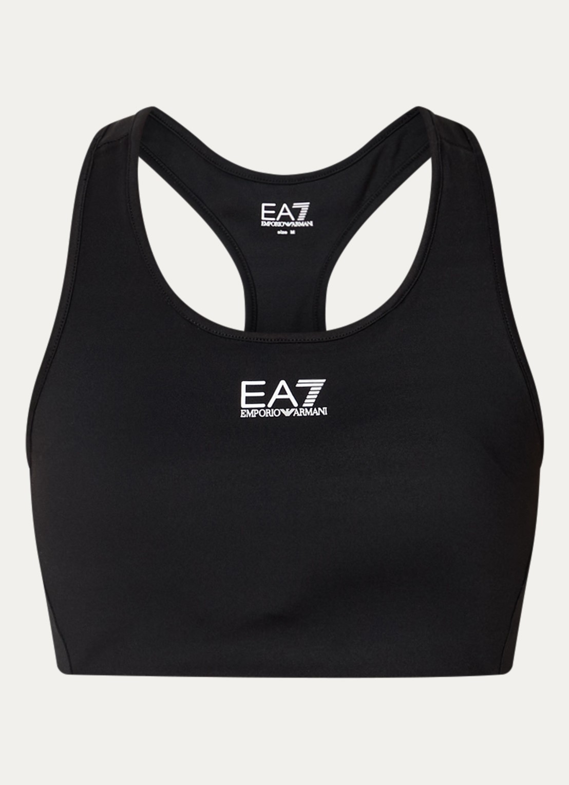 Armani Sport bh met medium support en logo - voorkant 2 zwart