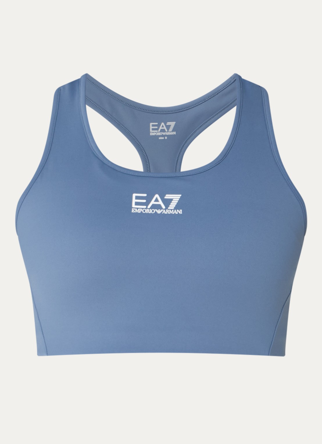 Armani Sport bh met medium support en logo - voorkant staalblauw