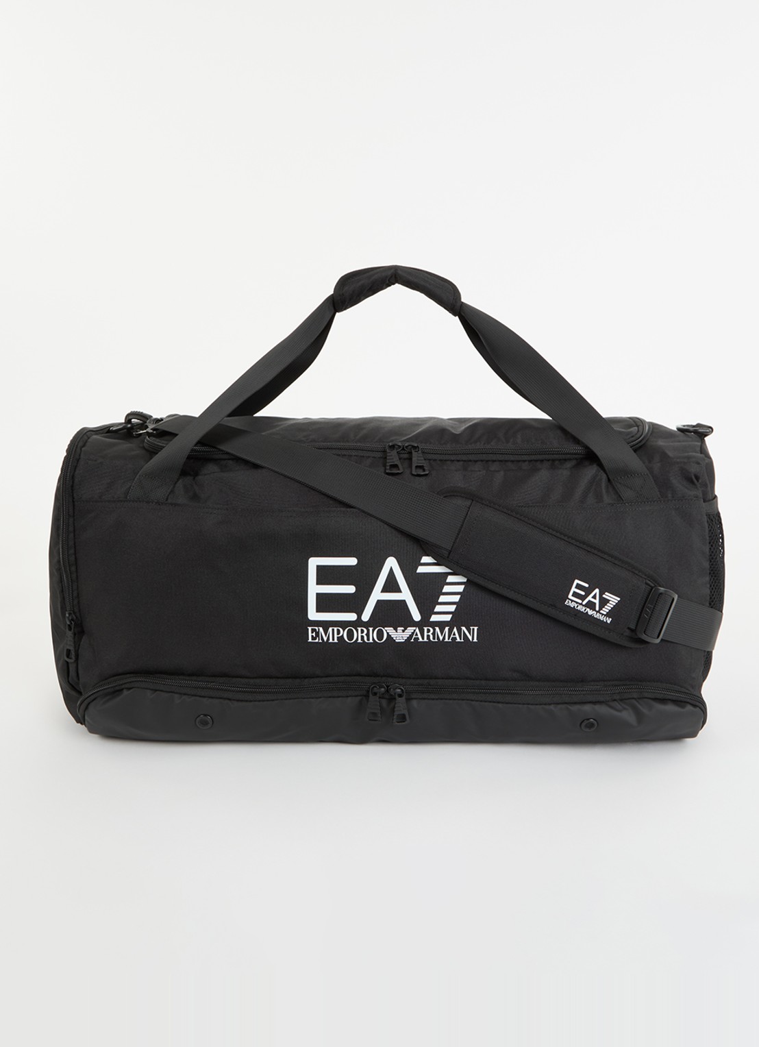 Armani Sporttas met logo en afneembare schouderriem - voorkant zwart