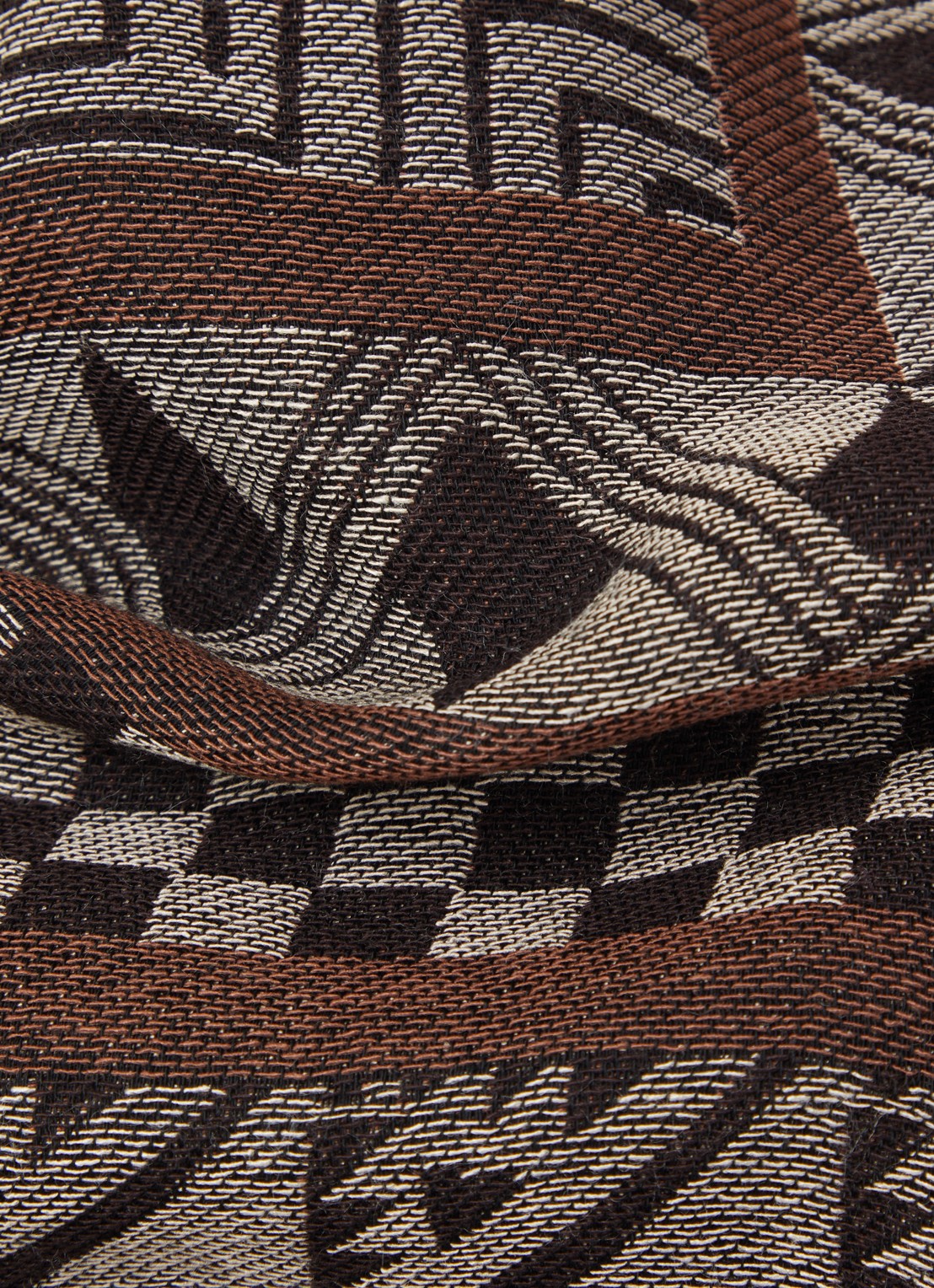 Armani Stole sjaal met grafische print 178 x 72 cm - detail 3 bruin