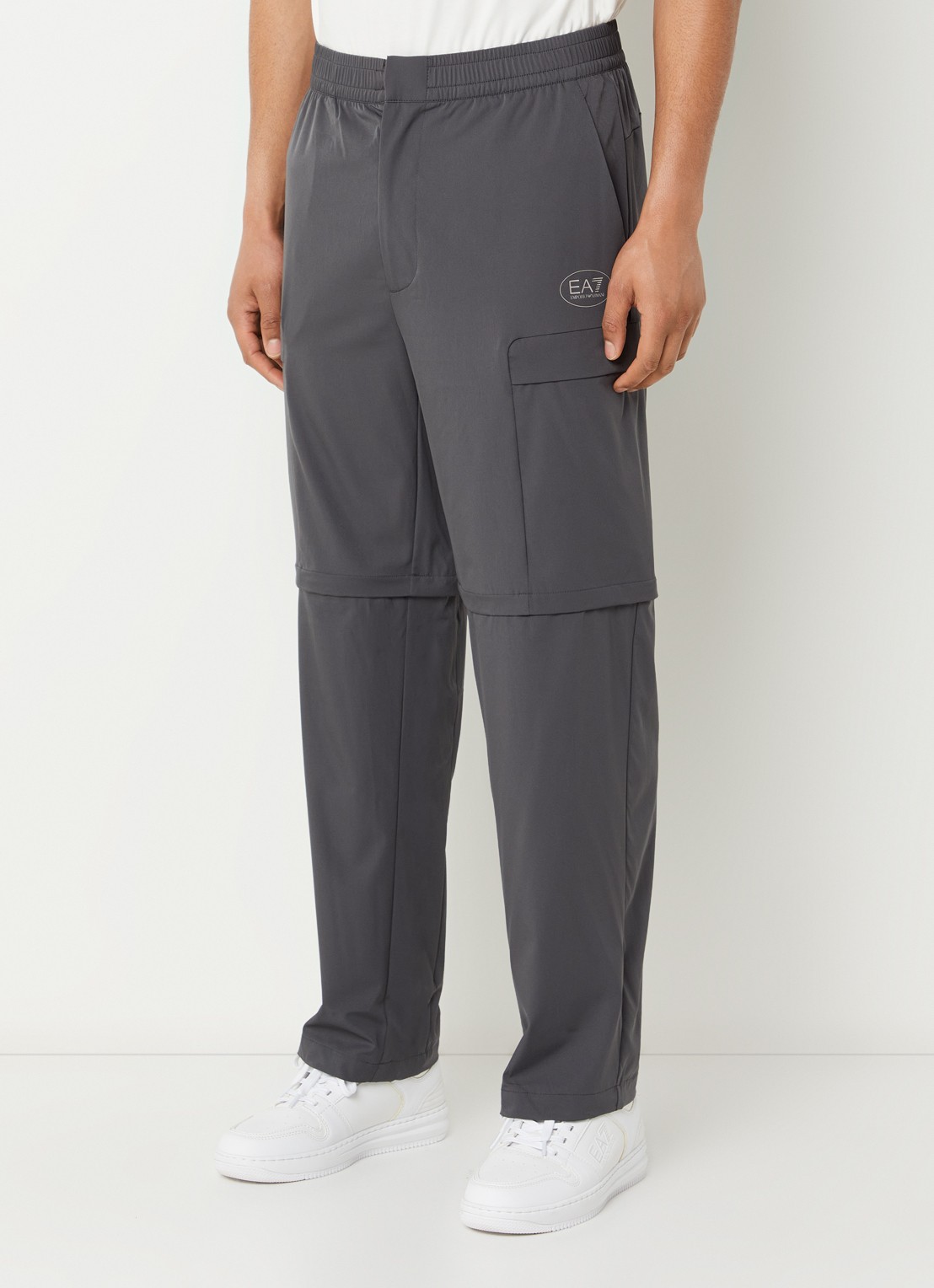 Armani Straight fit broek met logo en steekzakken - detail 5 antraciet