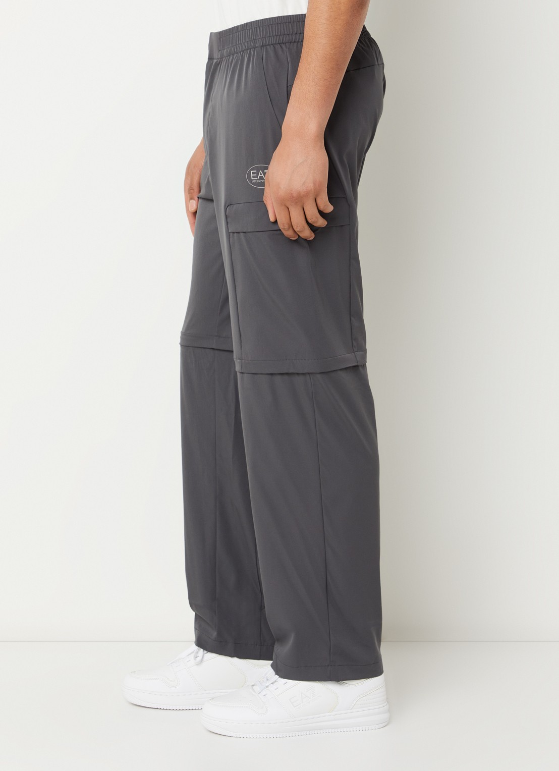 Armani Straight fit broek met logo en steekzakken - detail 6 antraciet