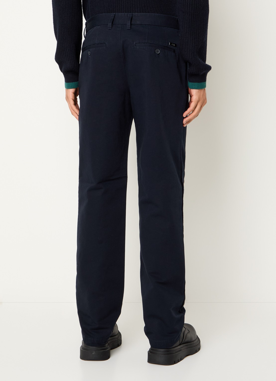 Armani Straight fit broek met steekzakken - achterkant 3 donkerblauw