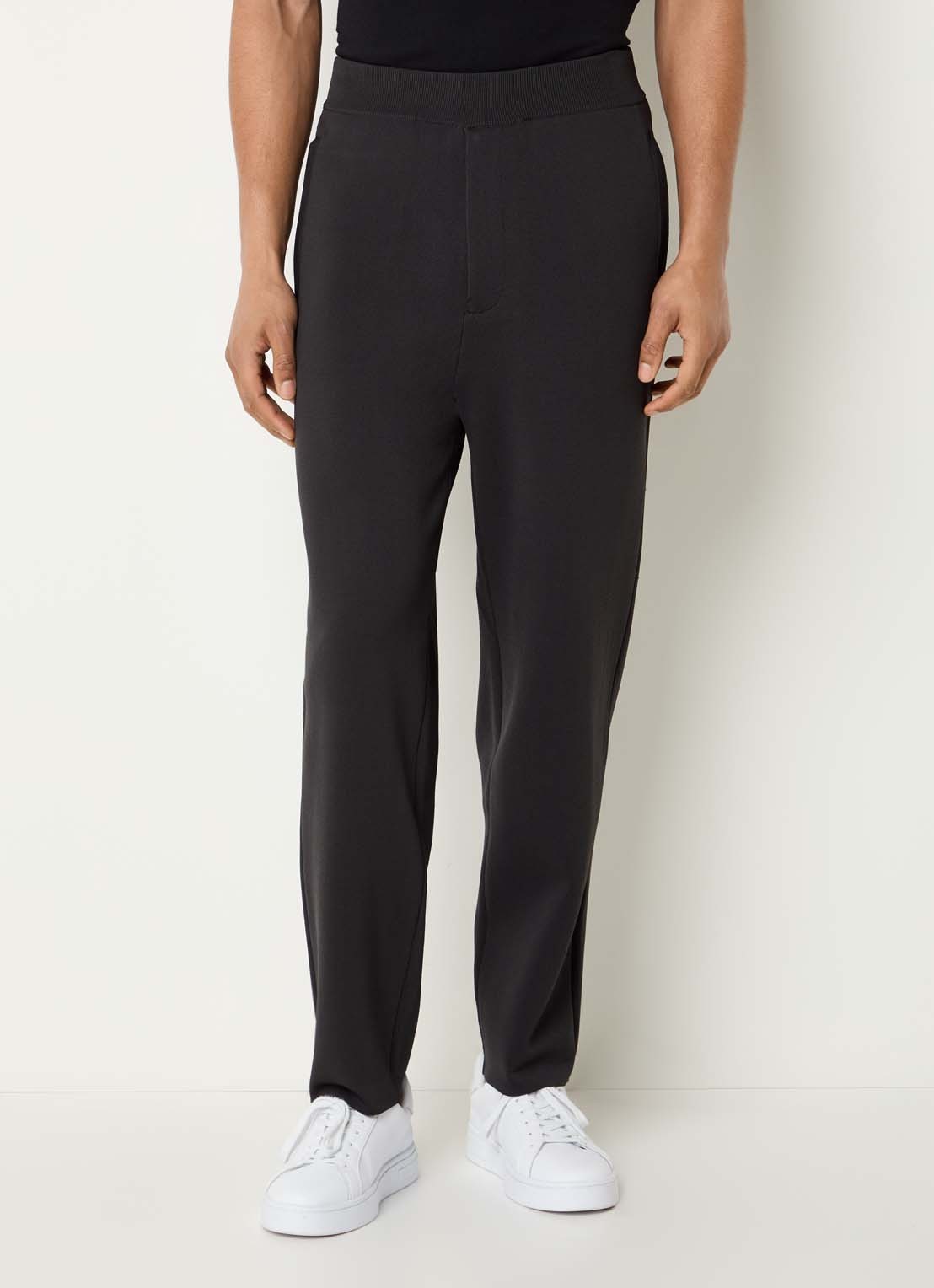 Armani Straight fit broek met steekzakken - detail antraciet