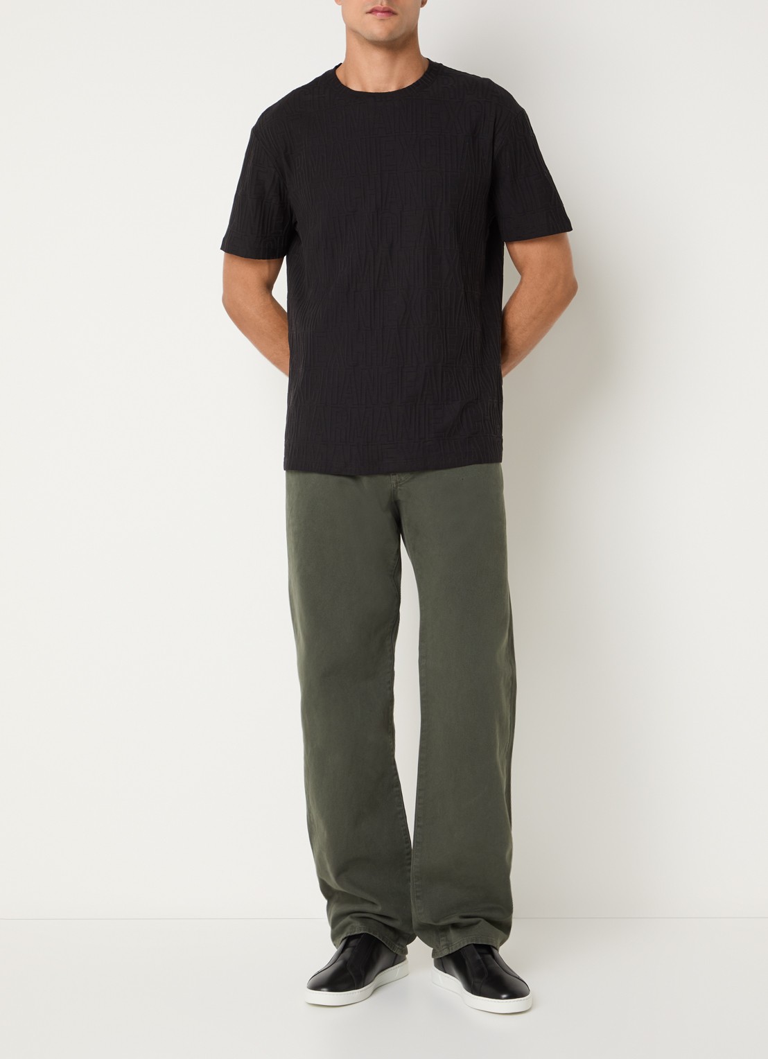 Armani Straight fit broek met steekzakken - voorkant 4 groen