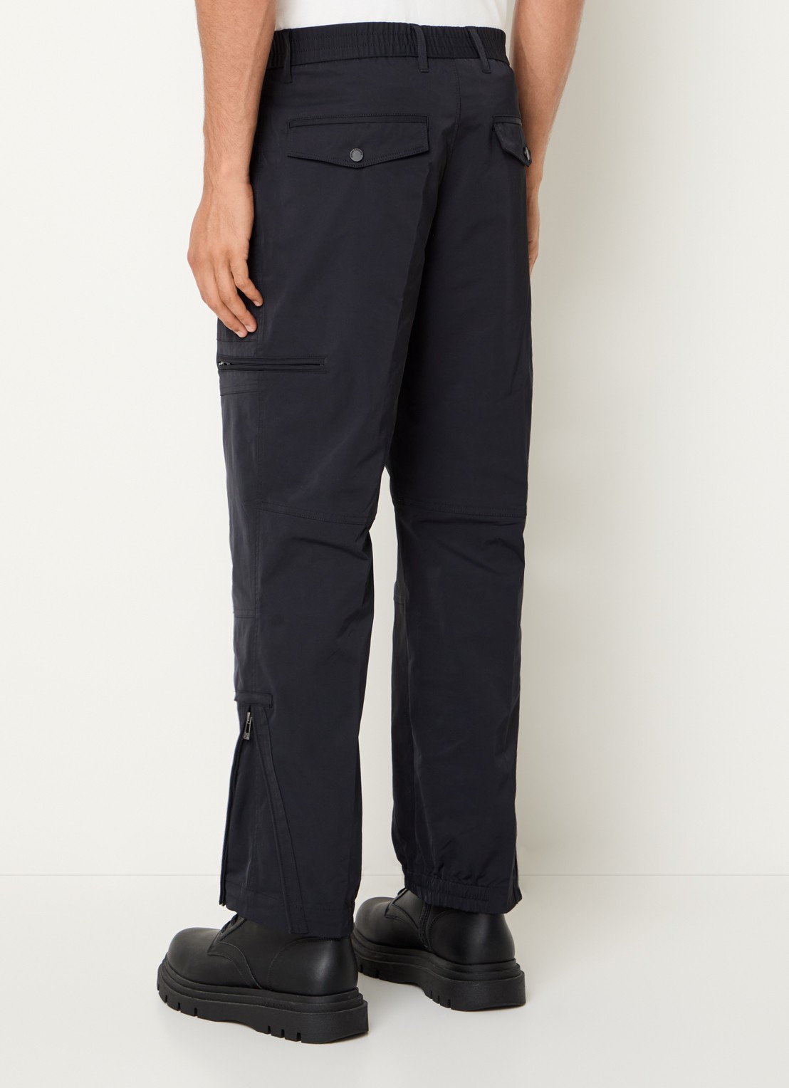 Armani Straight fit cargobroek met steekzakken - achterkant donkerblauw