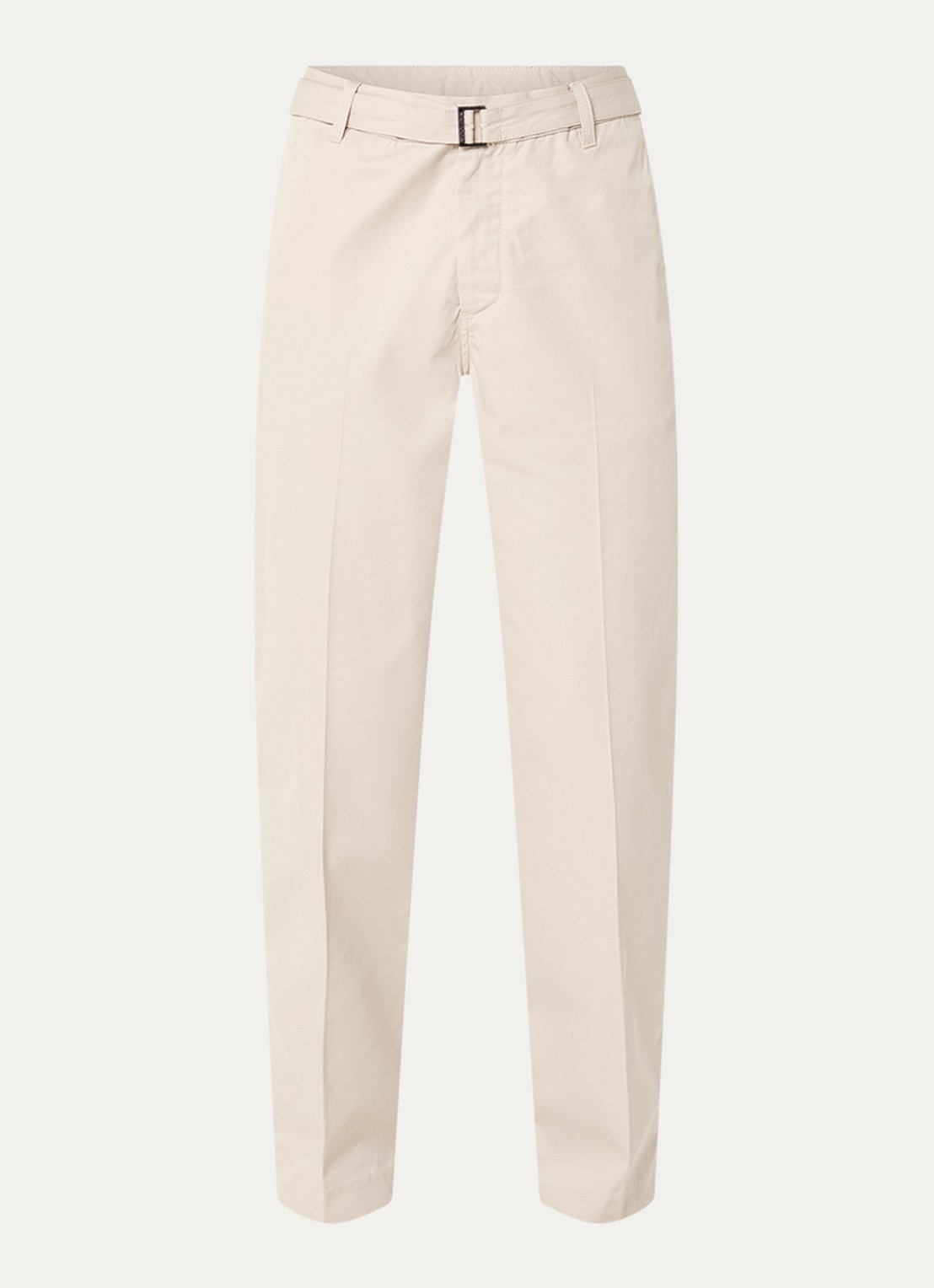 Armani Straight fit chino met ceintuur en steekzakken - voorkant beige