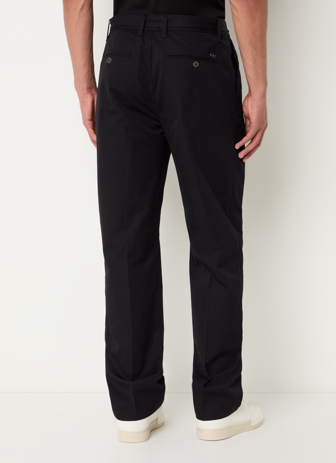 Armani Straight fit chino met ceintuur en steekzakken - achterkant 3 zwart