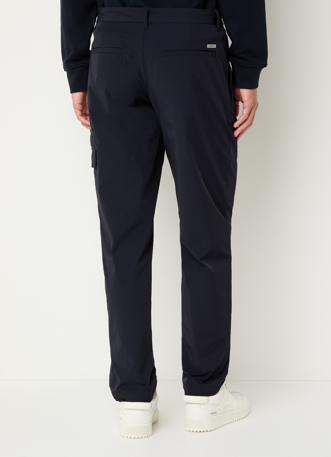 Armani Straight fit chino met steekzakken - achterkant donkerblauw