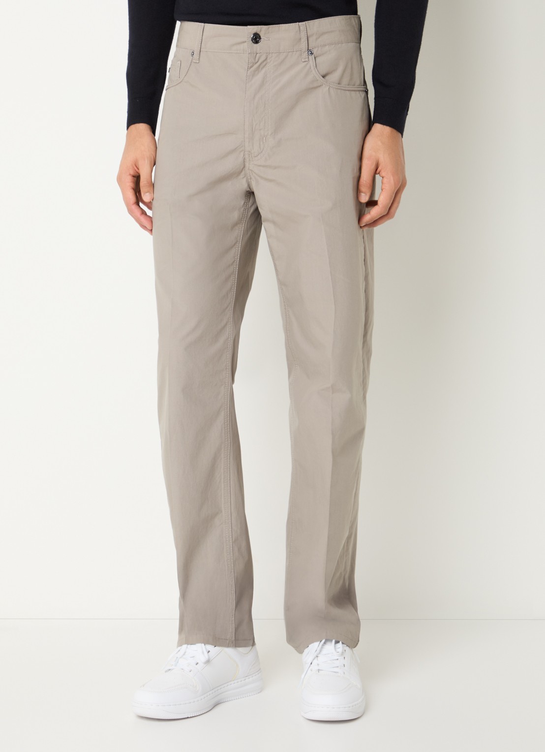 Armani Straight fit chino met steekzakken - detail 4 khaki
