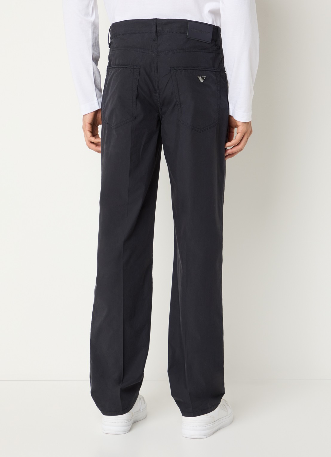 Armani Straight fit chino met steekzakken - achterkant 3 donkerblauw