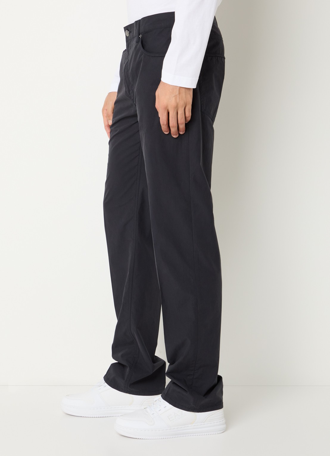 Armani Straight fit chino met steekzakken - detail 5 donkerblauw