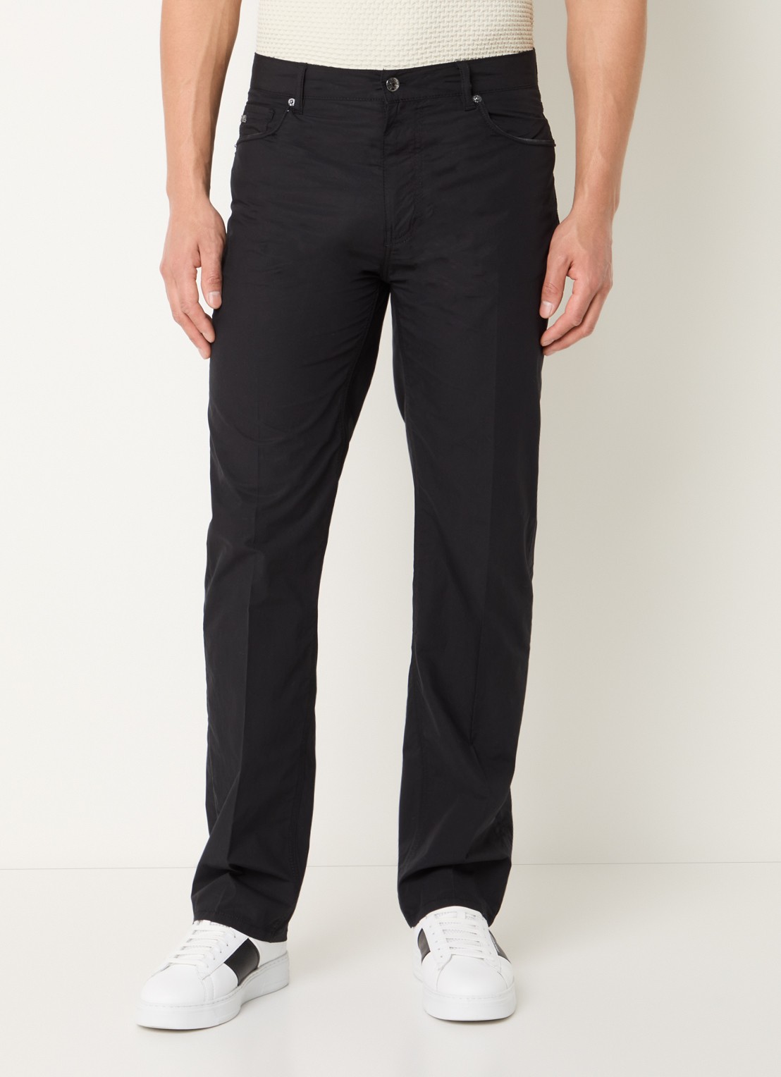 Armani Straight fit chino met steekzakken - detail 4 zwart