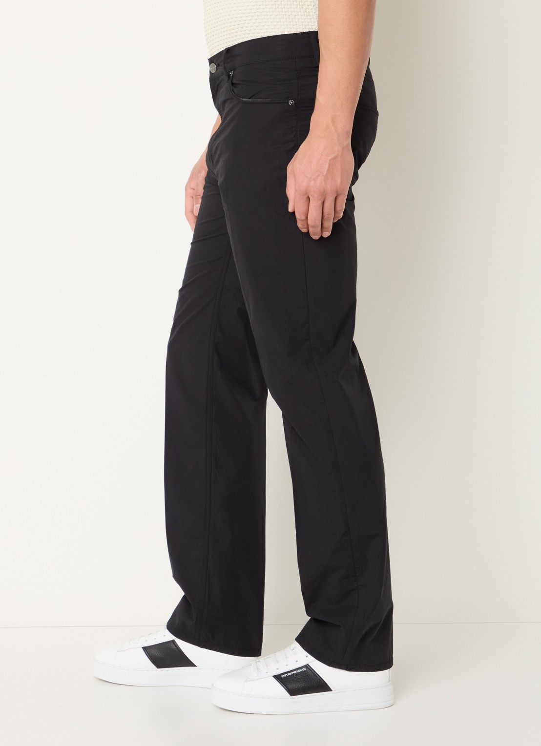 Armani Straight fit chino met steekzakken - detail 5 zwart