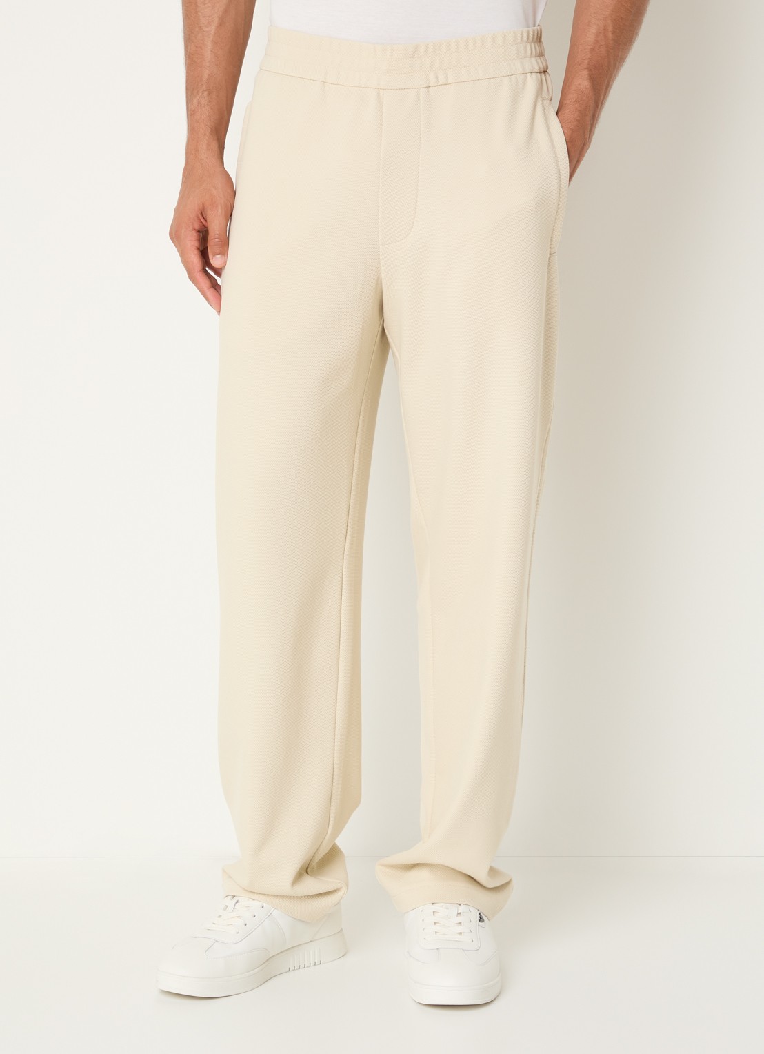 Armani Straight fit chino met steekzakken - detail 2 ivoor