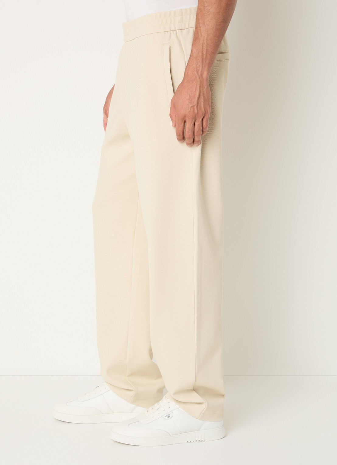 Armani Straight fit chino met steekzakken - detail 3 ivoor