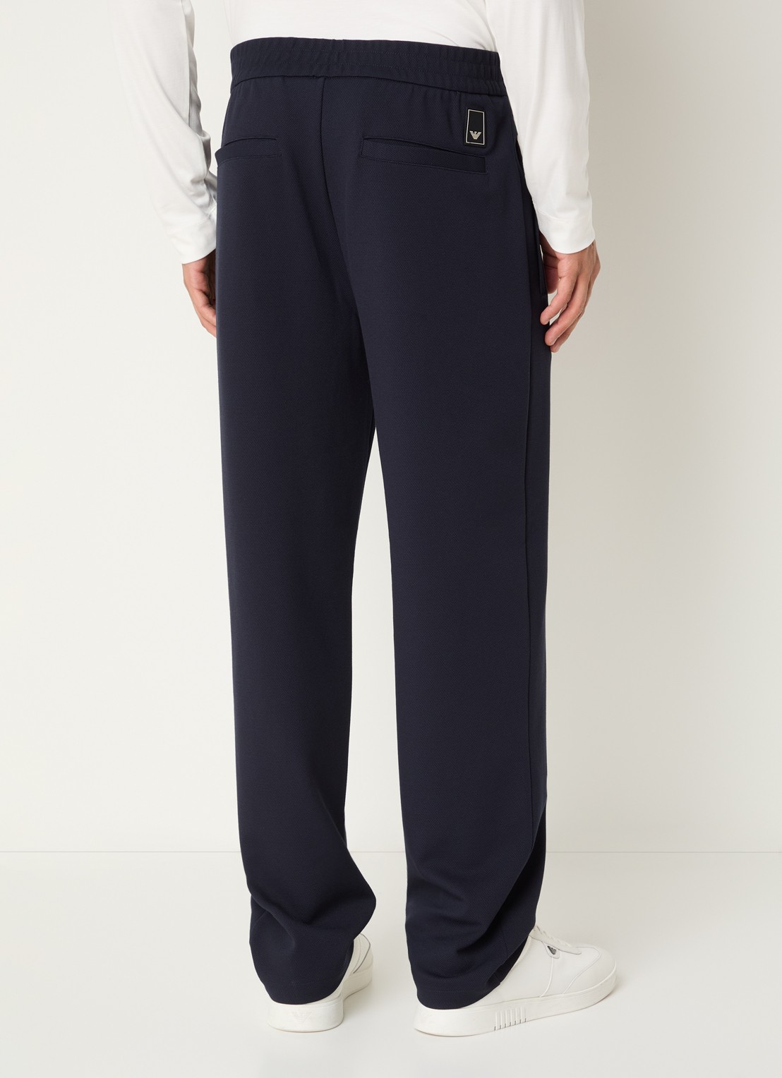 Armani Straight fit chino met steekzakken - achterkant donkerblauw