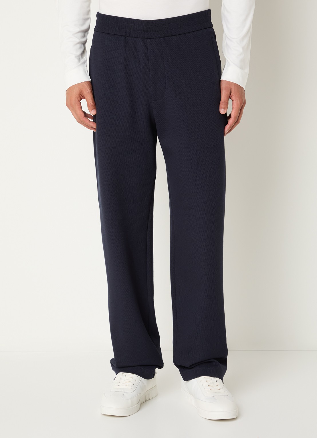 Armani Straight fit chino met steekzakken - detail 4 donkerblauw