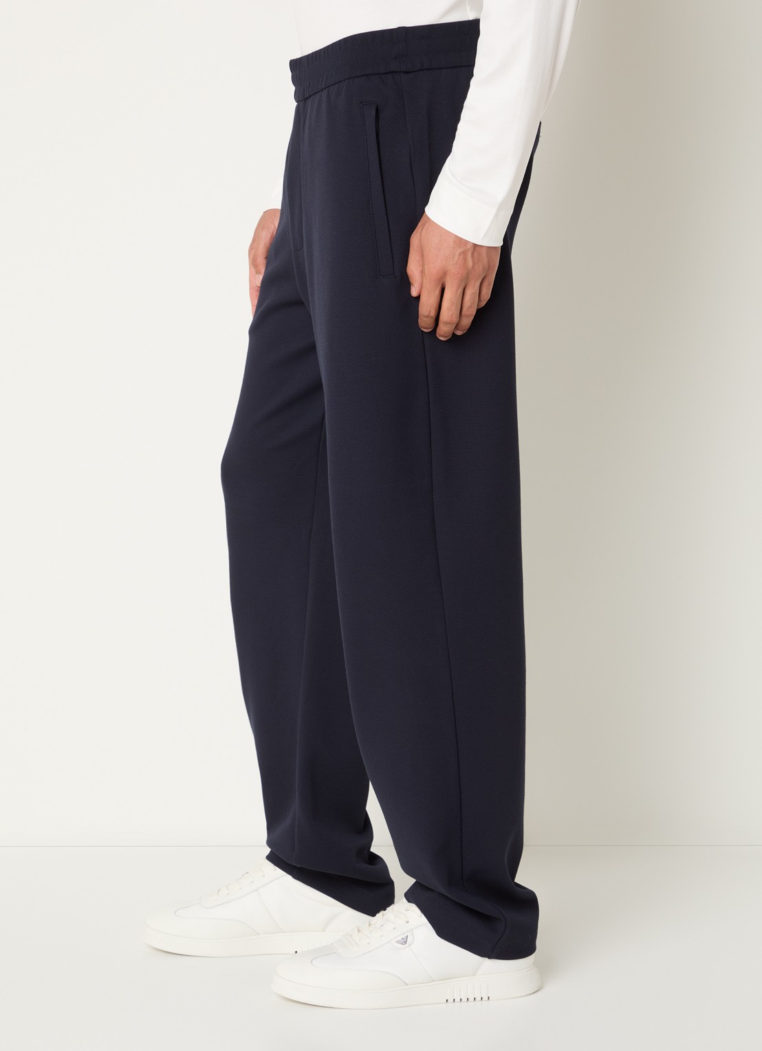 Armani Straight fit chino met steekzakken - detail 5 donkerblauw