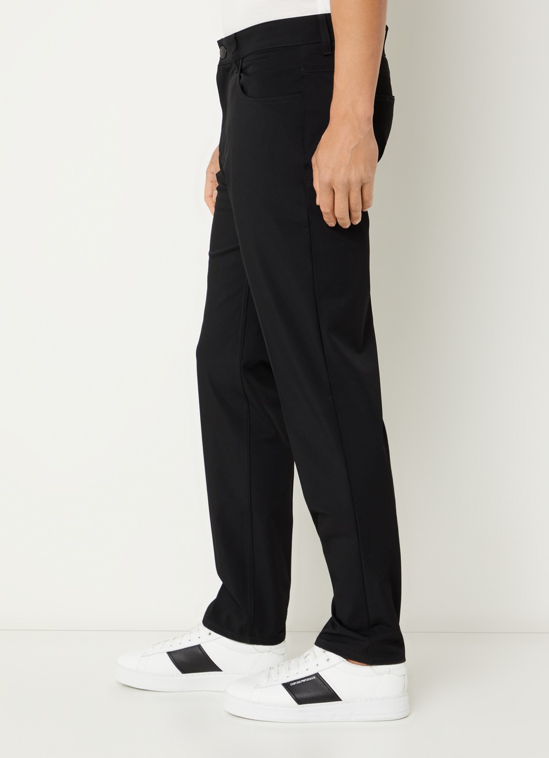 Armani Straight fit chino met steekzakken - detail 3 zwart