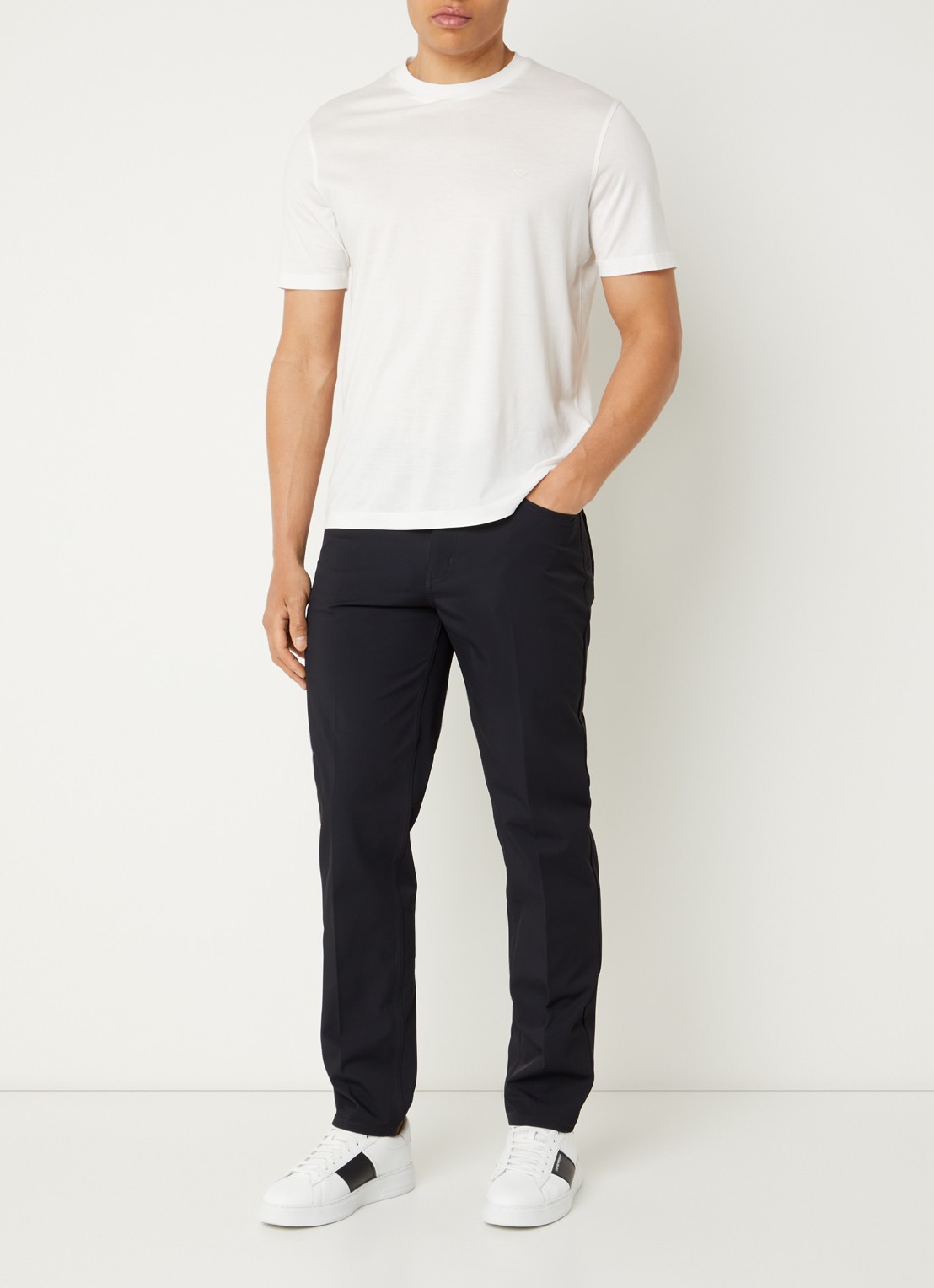 Armani Straight fit chino met steekzakken - voorkant 3 donkerblauw