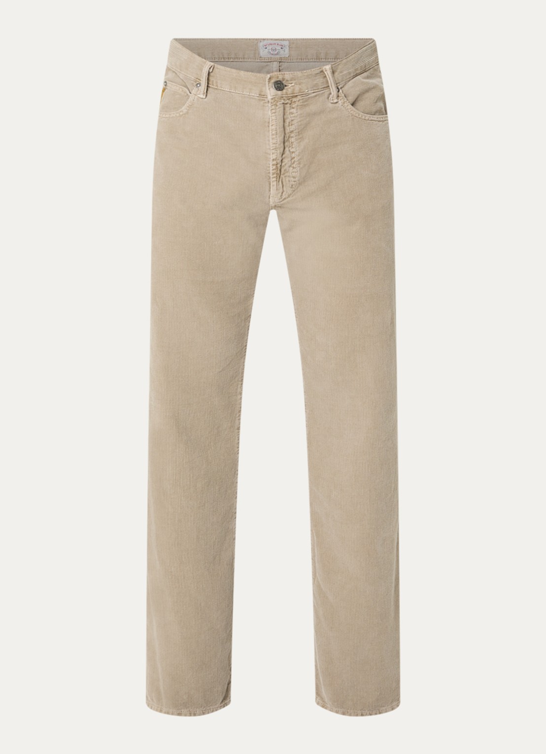 Armani Straight fit chino van corduroy  - voorkant beige