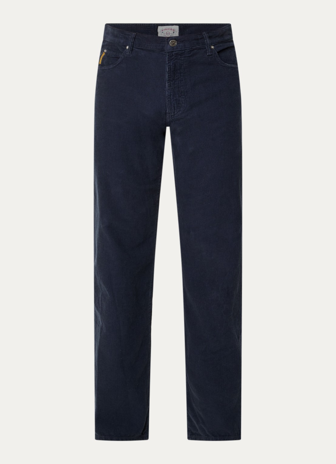 Armani Straight fit chino van corduroy  - voorkant donkerblauw