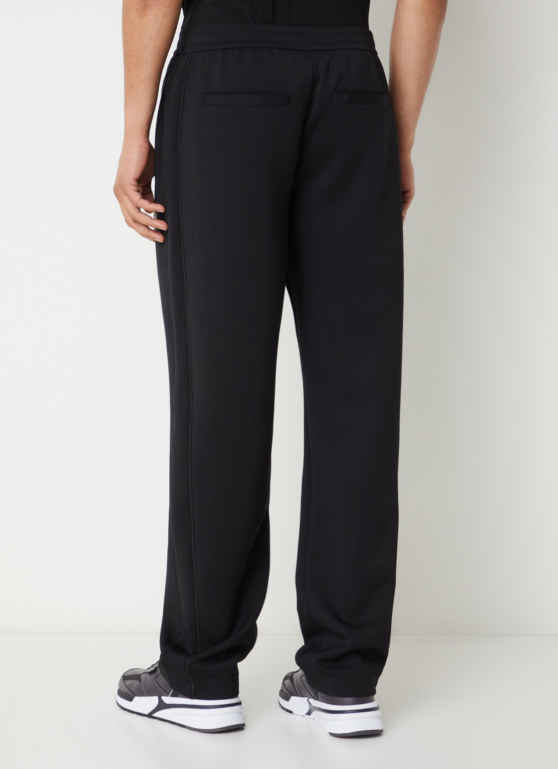 Armani Straight fit joggingbroek met logo - achterkant 3 zwart