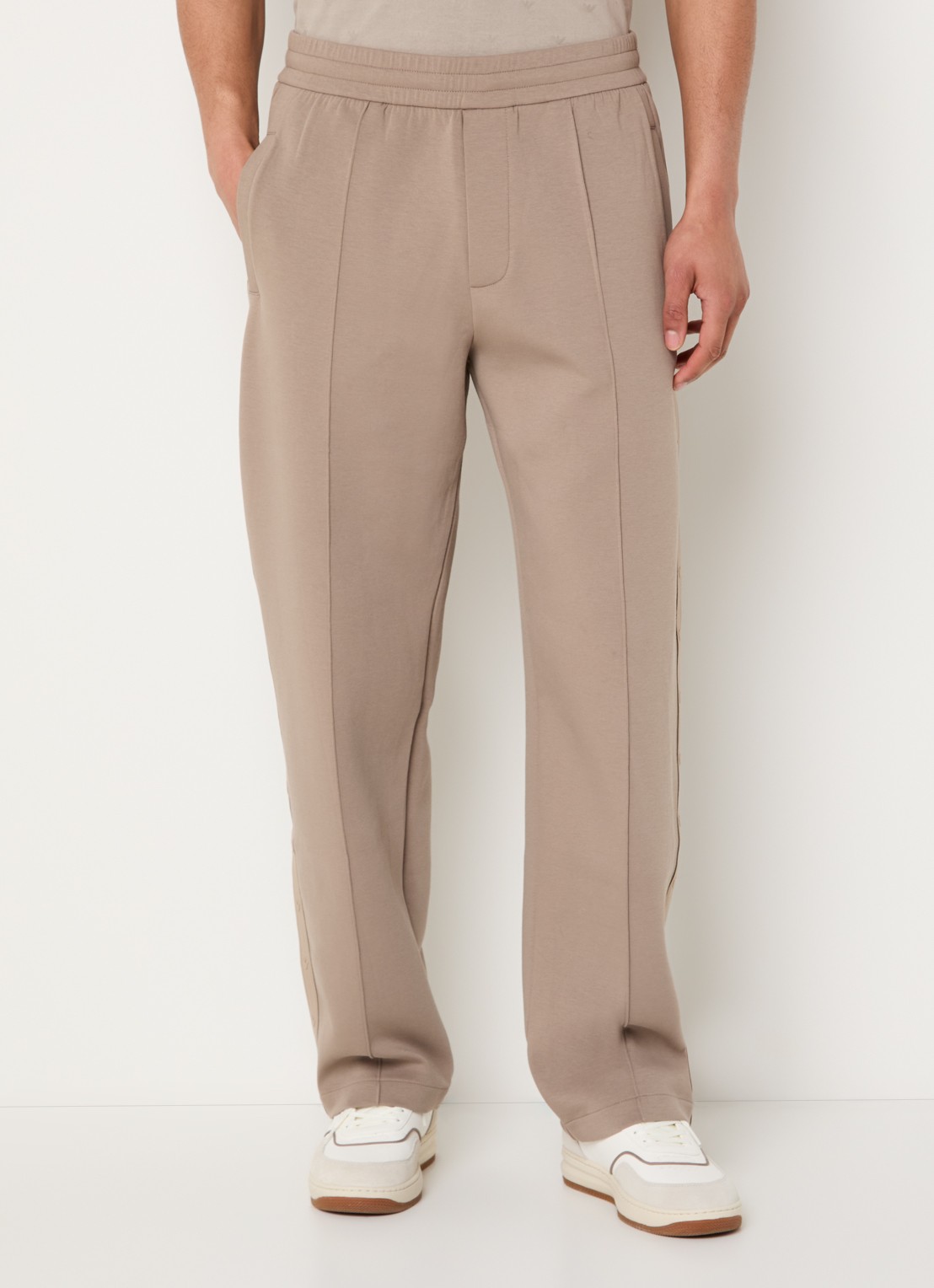 Armani Straight fit joggingbroek met steekzakken - detail 4 khaki
